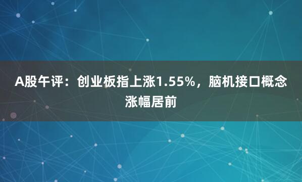 A股午评：创业板指上涨1.55%，脑机接口概念涨幅居前