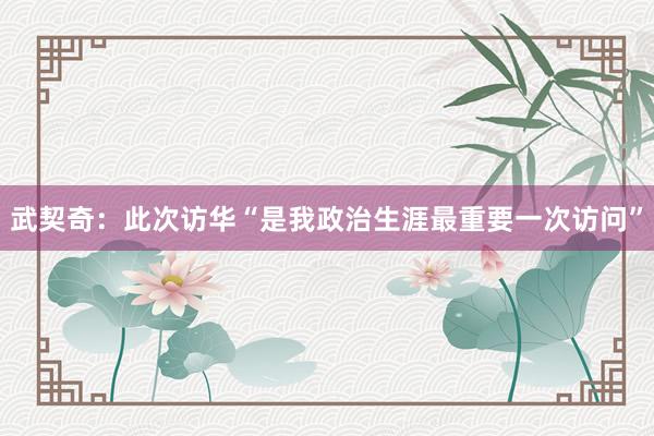 武契奇：此次访华“是我政治生涯最重要一次访问”