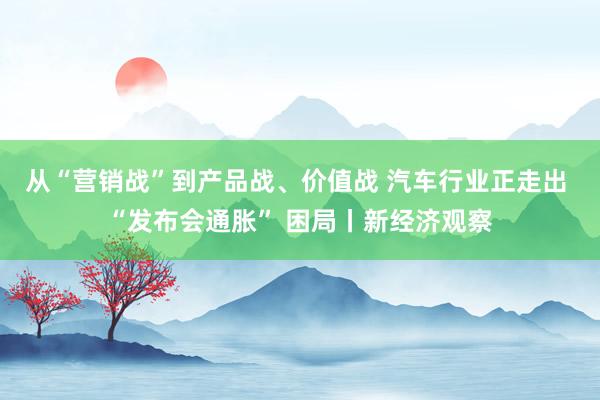 从“营销战”到产品战、价值战 汽车行业正走出 “发布会通胀” 困局丨新经济观察