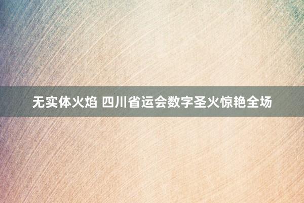 无实体火焰 四川省运会数字圣火惊艳全场