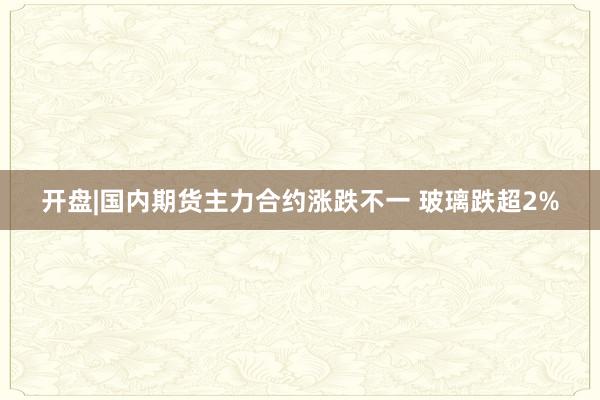 开盘|国内期货主力合约涨跌不一 玻璃跌超2%