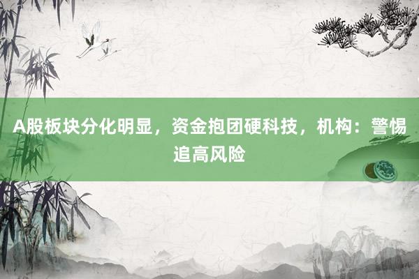 A股板块分化明显，资金抱团硬科技，机构：警惕追高风险
