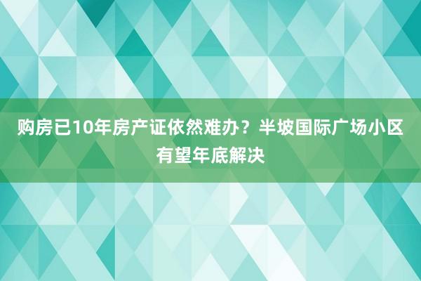 购房已10年房产证依然难办？半坡国际广场小区有望年底解决