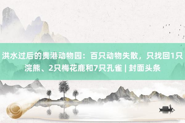 洪水过后的贵港动物园：百只动物失散，只找回1只浣熊、2只梅花鹿和7只孔雀 | 封面头条