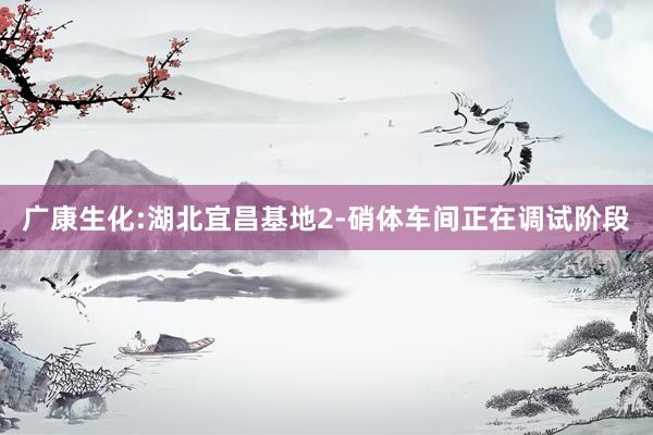 广康生化:湖北宜昌基地2-硝体车间正在调试阶段