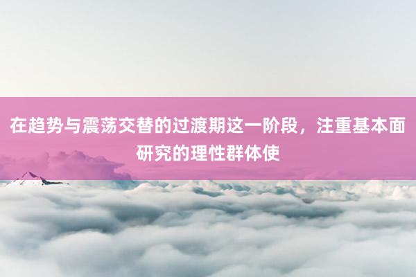 在趋势与震荡交替的过渡期这一阶段，注重基本面研究的理性群体使