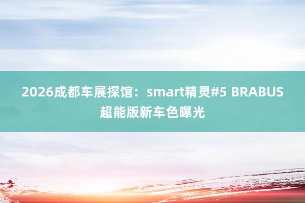 2026成都车展探馆:smart精灵#5 BRABUS超能版新车色曝光