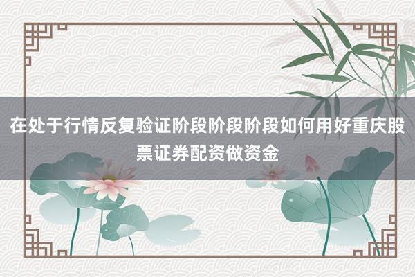 在处于行情反复验证阶段阶段阶段如何用好重庆股票证券配资做资金