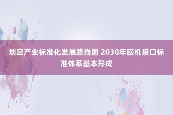 划定产业标准化发展路线图 2030年脑机接口标准体系基本形成