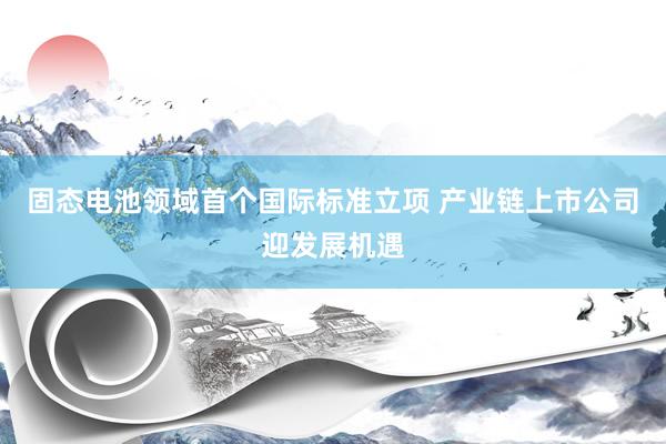 固态电池领域首个国际标准立项 产业链上市公司迎发展机遇
