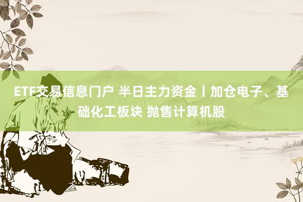 ETF交易信息门户 半日主力资金丨加仓电子、基础化工板块 抛售计算机股
