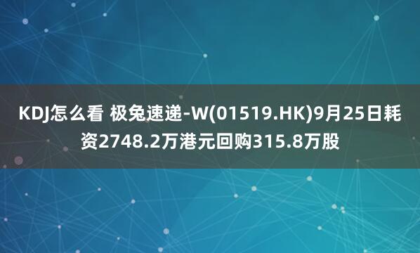 KDJ怎么看 极兔速递-W(01519.HK)9月25日耗资2748.2万港元回购315.8万股
