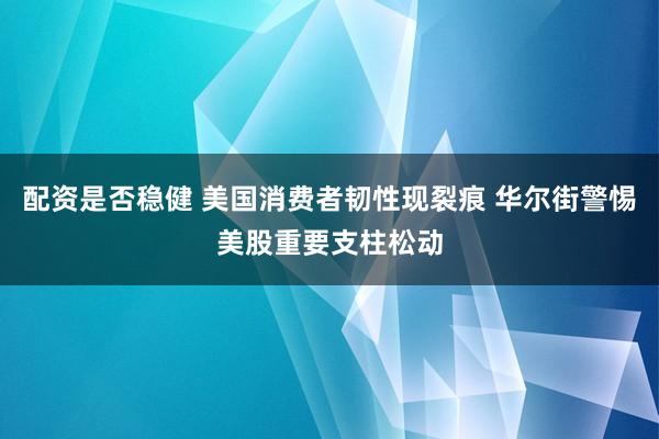 配资是否稳健 美国消费者韧性现裂痕 华尔街警惕美股重要支柱松动